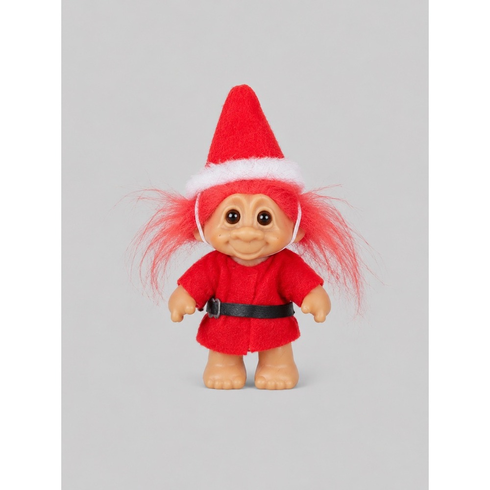 Vintage 1985 Dam Troll Doll Santa Claus Christmas Red‎ Hair 5 Inch Collectible
